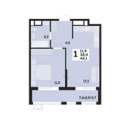 1-комнатная квартира
